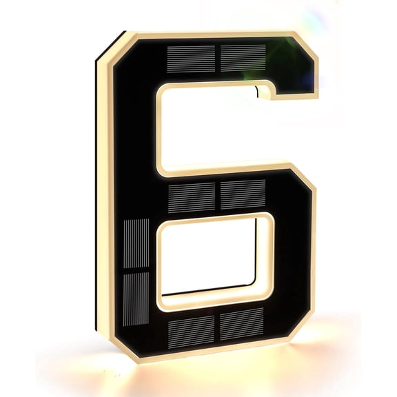 Solar Lighted Outdoor House Number Light, Waterproof LED Illuminated Address Sign, Suitable For House Exteriors, 9Inch Personalized Modern Style House Number Sign