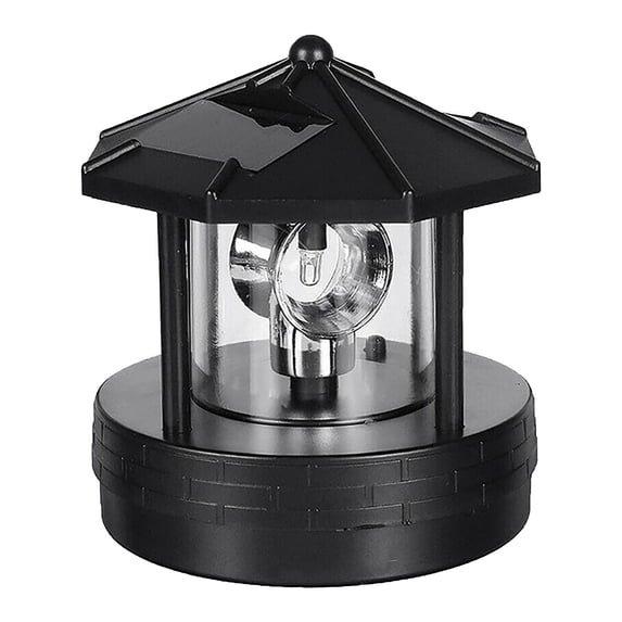 Solar Lighthouse Outdoor Decorations, 360° Rotating LED Solar Powered Lighthouse Light, Waterproof Garden Light for Yard, Patio & Lawn