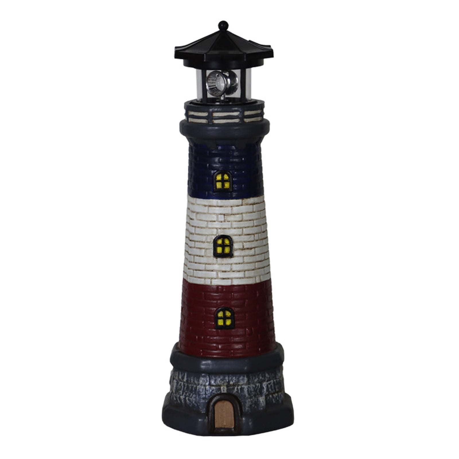 Solar Lighthouse Statue Outdoor Waterproof Resin Decorative Light for ...