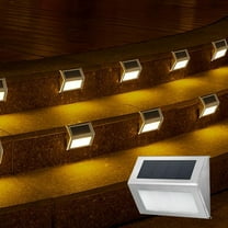 Solar Lights 2 Pack, 36Led Lights for Outdoor Stairs, Step, Fence, Yard, Patio, and Wall Lights Stainless Steel Warm White Lights Automatic Open And Close Decorative Lights Clearance