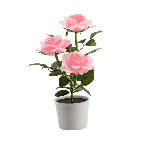 3 Led Rose Lantern Solar Heads Rose Led Potted Table Lamp Night Light Lighting Fixture Rose Lantern Solar Heads Rose Led Potted Table Lamp Night Light Rose for Up