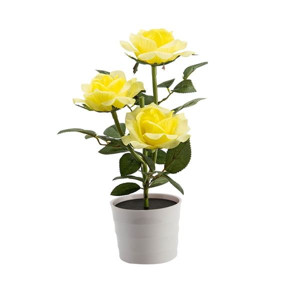Solar Lights 3 Led Rose Light Solar 3 Head Rose Led Potted Lamp Night Light