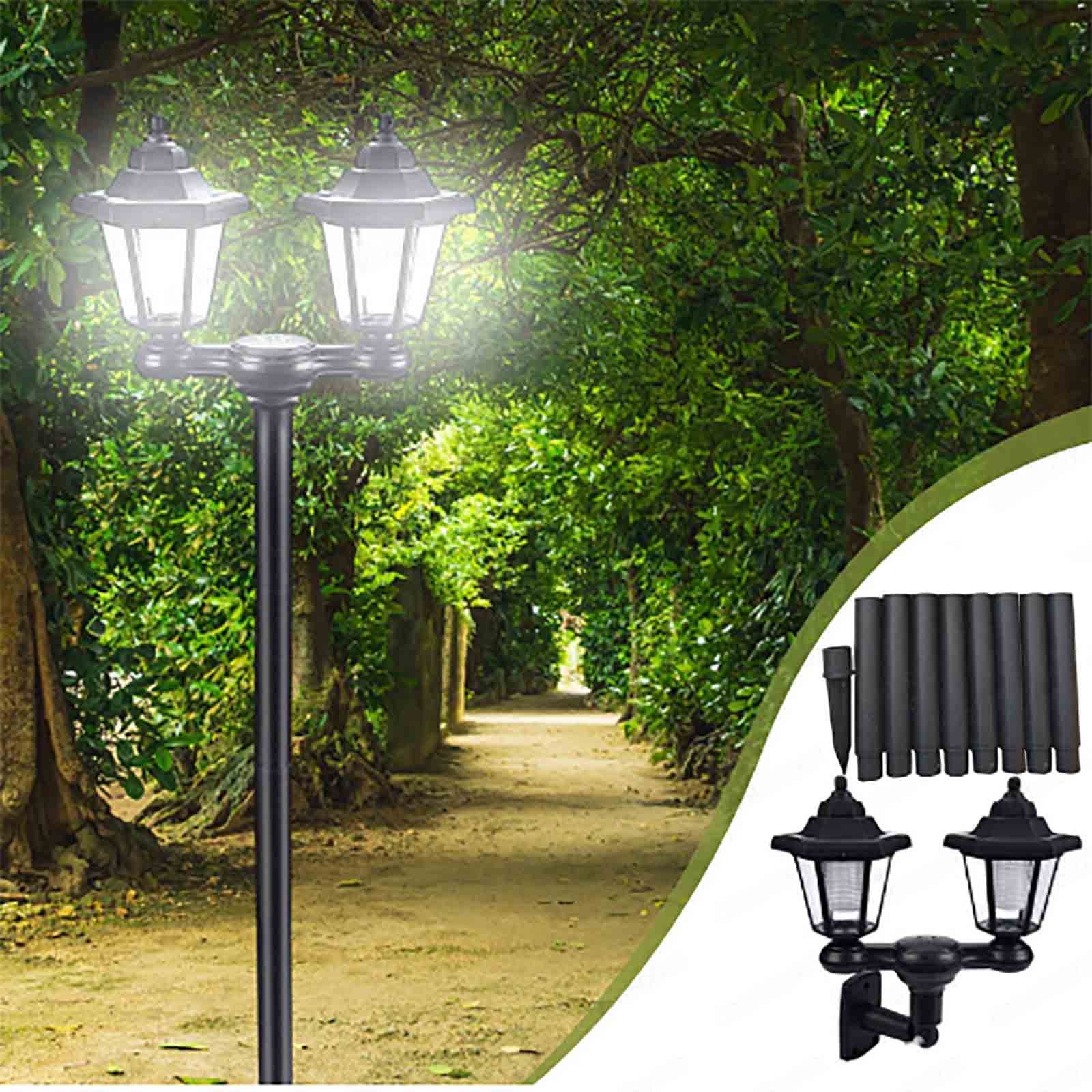 Cagogo under $5 Solar Post Lights, Solar Post Lights Outdoor,Double Head Garden Lamp,67in Vintage Floor Light,Waterproof Solar Powered,IP65 Outdoor Lighting,Automatic Dusk to Dawn
