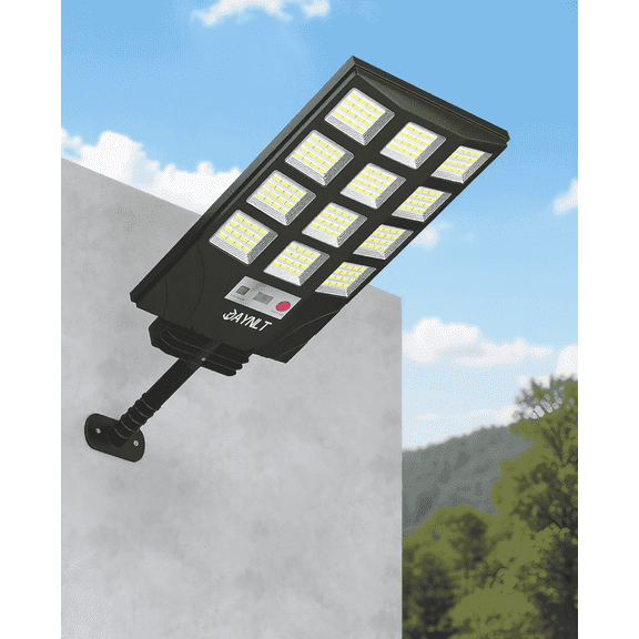 BJSUC Solar Lights ,5 Lighting Modes Solar Flood Security Light &Remote, 6500K Street Lamps for Yard, Garden, Patio
