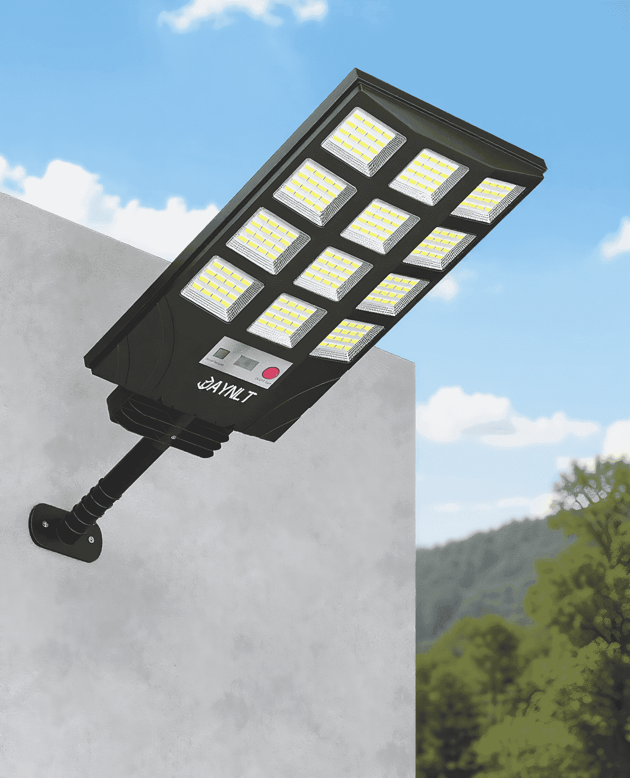Bjsuc Solar Lights ,5 Lighting Modes Solar Flood Security Light &Remote, 6500K Street Lamps for Yard, Garden, Patio