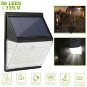 Solar Lights 88 LEDs Wall Lamps Outdoor 120  Motion Sensor Sound Control Lightings 270 Illumination IP65 Waterproof w/ 2.5m Extend Wire for Garage Garden Front Door