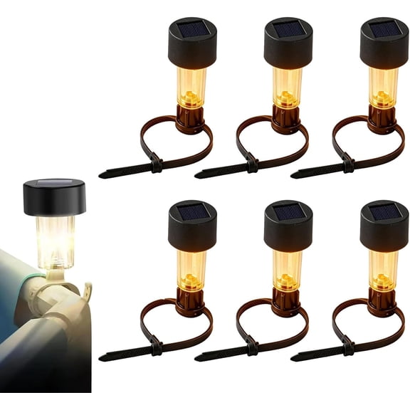 Solar Lights for Chain Link Fence, 6 Pack Small Solar Fence Lights – Color Changing LED Night Lights for Garden, Pathway, Above Ground Pool, Patio, Weatherproof (A)