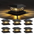 thumbnail image 1 of Solar Lights for Fence Post Cap Outdoor Deck 6 Pack for 4x4/5x5/6x6 Wooden/Vinyl Posts Two Light Modes LED Warm/Cool White Decor for Garden Patio. (Black, 6), 1 of 8