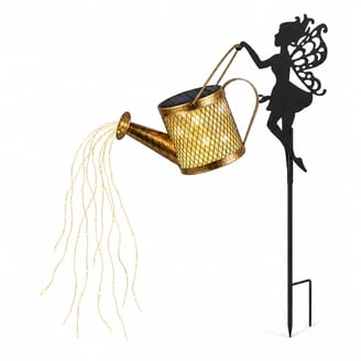 Solar Dragonfly Lantern & Frog Watering Can Garden Light – 80 LED, IP65 Waterproof, With Shepherd Hook, 10-18 Hr Runtime, Great Gift For Mom