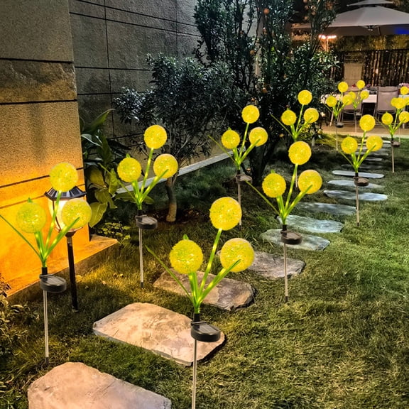 Solar Lights Garden Stake Solar Powered Allium Flower Stake Lights LED Dandelion Landscape Lamp for Outdoor Yard Lawn Pathway Decor 27.5in 1pc