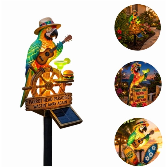 Solar Lights for Garden Tropical Parrot, Solar Yard Lights with Island Style, Solar Lights Outdoor Waterproof Decorative, Garden Lights Solar Powered for Patio