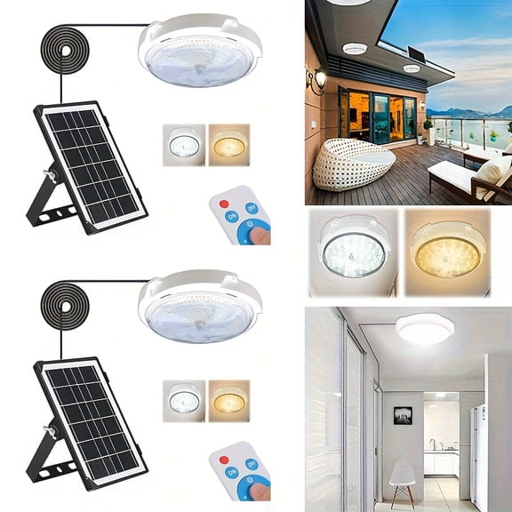 Solar Lights Indoor Home, Solar Shed Lights, Solar Porch Ceiling Light with Remote, Solar Ceiling Light with Remote, Solar Gazebo Lights with Dusk to Dawn
