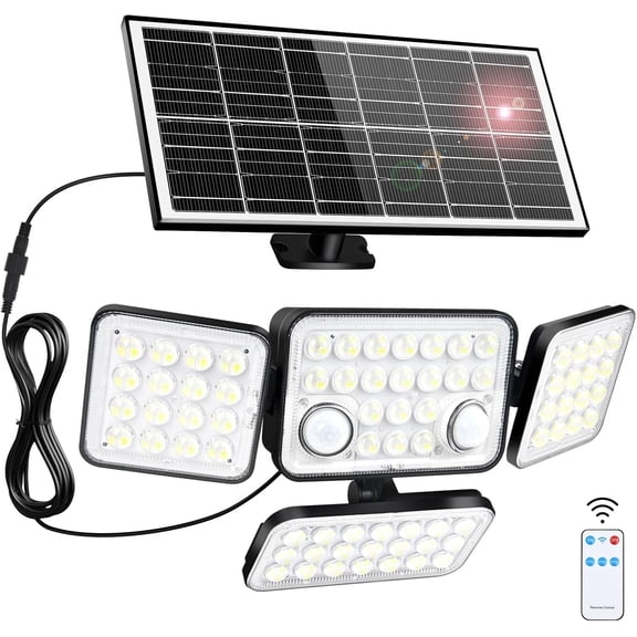 Solar Lights Motion Sensor Outdoor,5000mAh 292 LEDs 3600LM Bright 8500K  Solar  Flood Lights Outside  IP65,Remote Control,Dusk to  3 Modes for Backyard,Garage