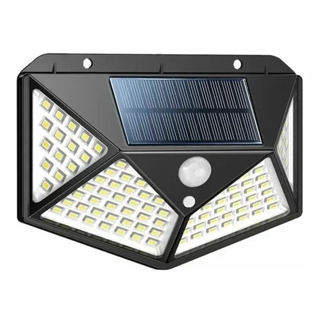 Solar Lights Outdoor 100 Led Super Bright Motion Sensor Light 270° Wide Angle Wireless Waterproof Security IP65 Wall Lights for Front Door, Yard, Garage, Deck, Pathway, Porch - 5.11" x 3.7" x 1.96"