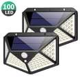 thumbnail image 1 of Solar Lights Outdoor 100 Led, Waterproof Solar Powered Motion Sensor Lights Wall Mount Night Light, 2 pack, 1 of 9