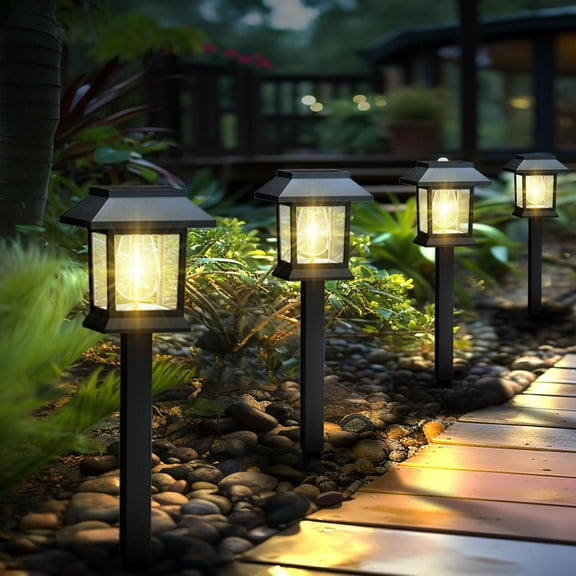 Solar Lights Outdoor,12 Pack 3000K Auto /Off Solar Pathway Lights for Your Garden, Landscape, Path, Yard, Patio, Driveway,Walkway Decor