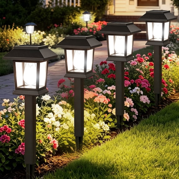 Solar Lights Outdoor 12 Pack, Waterproof LED Solar Pathway Lights, Auto On/Off Landscape Lighting for Yard, Patio, Walkway, Driveway, Garden Decor, Cool White