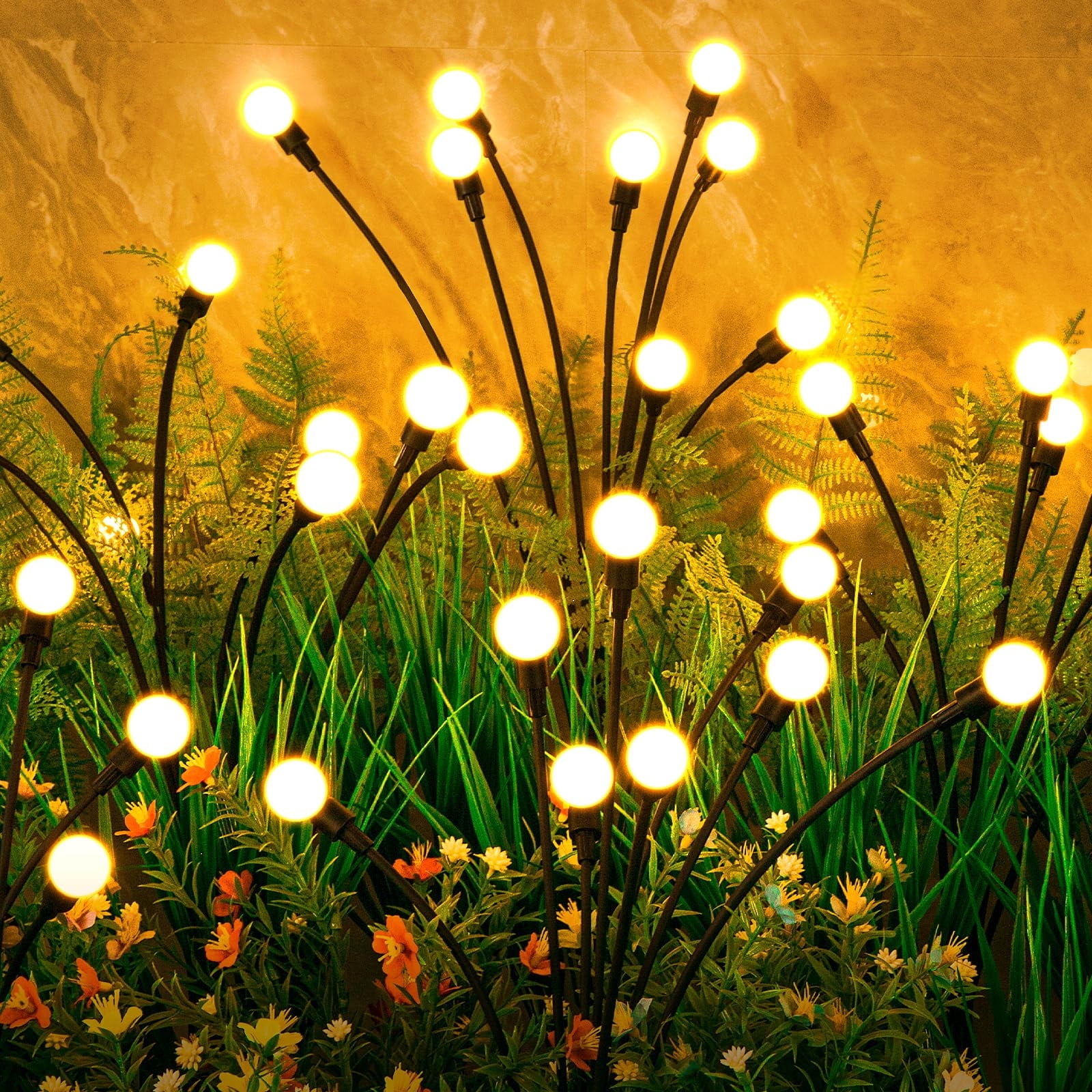 Solar Lights Outdoor(2-Pack, 16 LEDs), LED Solar Garden Lights, Outdoor ...