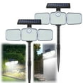 thumbnail image 1 of Solar Lights Outdoor, 2 Pack 3500LM Bright Motion Sensor Outdoor Lights, 3 heads Solar Flood Lights with Remote Control, Solar Spot Lights Landscape Lighting for Patio Garage Yard Entryways, 1 of 7