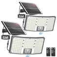 thumbnail image 1 of Solar Lights Outdoor, 2 Pack 5500LM Motion Sensor Solar Flood Lights Security Lights, Waterproof Outdoor Lights Solar Powered, 270° Wide Angle Flood Wall Lights for Yard,Patio,Garden,Garage, 1 of 8