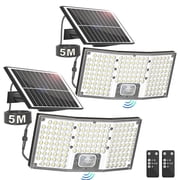 Solar Lights Outdoor, 2 Pack 5500LM Motion Sensor Solar Flood Lights Security Lights, Waterproof Outdoor Lights Solar Powered, 270 Wide Angle Flood Wall Lights for Yard,Patio,Garden,Garage