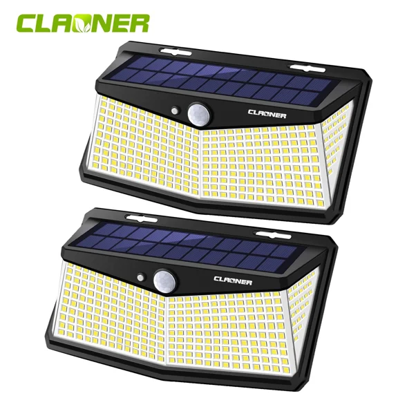 Solar Lights Outdoor, 2 Packs Solar Motion Lights 3 Working Modes Wall Lights with 270°Wide Angle Wireless IP65 Waterproof Motion Sensor Outdoor Deck Light, Cold White