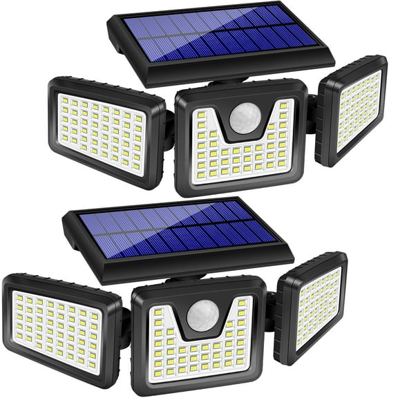 Solar Lights Outdoor, 210 LED 2500LM Waterproof Motion Sensor Security Lights, Flood Lights for Patio Garage Yard Entryways
