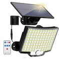 thumbnail image 1 of Solar Lights Outdoor, 220 LED Solar Motion Sensor Flood Lights with Remote, IP67 Waterproof Solar Powered Security Spot Lights with 16.5Ft Cable for Patio, Garage, Porch, Yard, 1 of 3