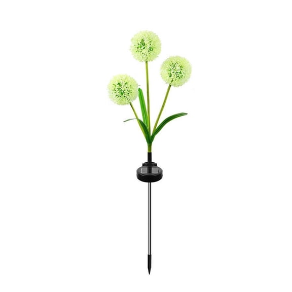 Solar Lights Outdoor, 3-Head Dandelion Design, Swaying in the Wind, for Garden Path Lawn Patio Decor, Auto On/Off, Warm White Glow