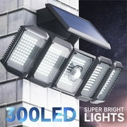 Solar Lights Outdoor 300 LED 7000K Motion Sensor Flood & Security Lights, 2 Pack