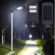 Solar Lights Outdoor 3000LM, 4 Head Motion Sensor Security Light with 3 Adjustable Modes, 242 LED Waterproof Solar Flood Light for Garden, Backyard, Garage, Wall