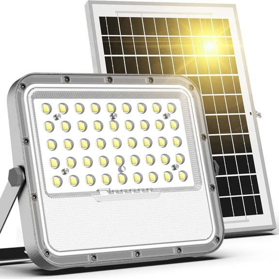 Solar Lights Outdoor 3000LM Auto /Off Dusk to  Light with 10000mAh, IP65  Outside Solar   Flood Light with Remote Control for Wall Porch Shed Barn