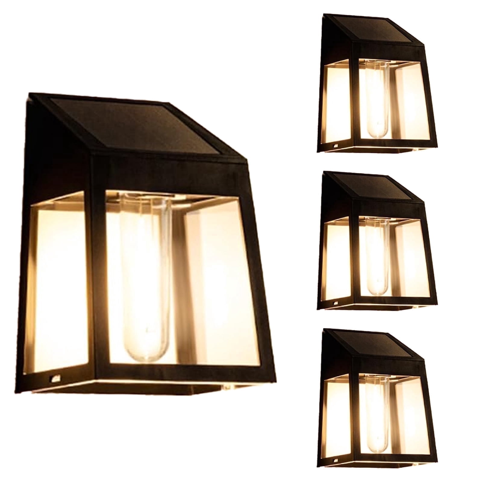 Solar Lights Outdoor, 4 Pack Waterproof Solar Powered Wall Lights Lanterns for Patio Deck Fence Garden Decor