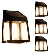 Solar Lights Outdoor, 4 Pack Waterproof Solar Powered Wall Lights Lanterns for Patio Deck Fence Garden Decor