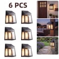 thumbnail image 1 of Solar Lights Outdoor, Waterproof Solar Powered LED Wall Lanterns for Patio Deck Fence Garden Decor, 6 Pack, 1 of 7