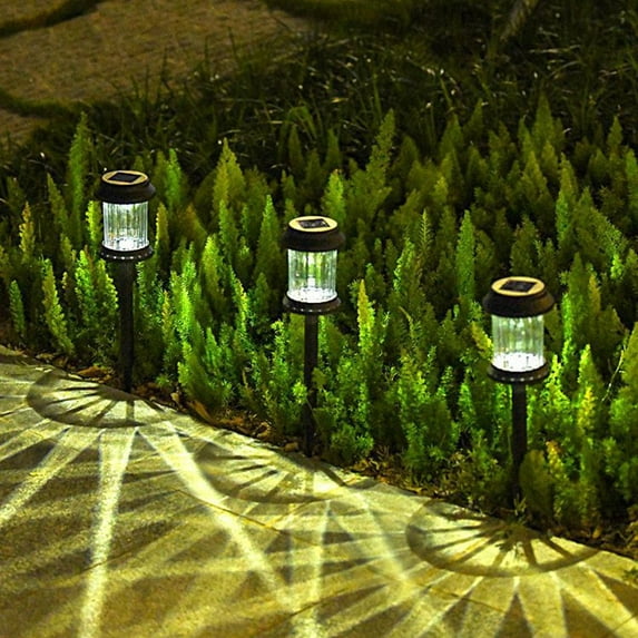 Solar Lights Outdoor 6 Pack - Waterproof White LED Landscape Lighting for Garden, Yard, Patio, Driveway and Walkway Decor, Automatic On/Off Solar Powered
