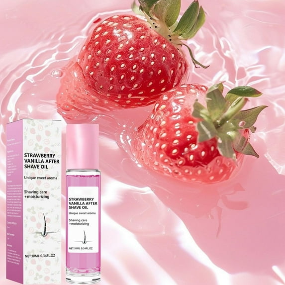 Roll-on Strawberry Scented After-Shave Care Oil, Women's After-Shave Oil, After-Shave Oil, Berry Soothing Moisturizing After-Shave Lotion, Suitable for Daily Use
