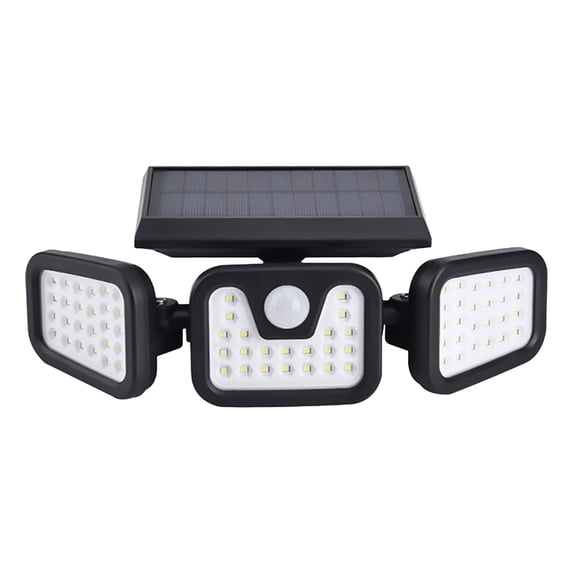 Solar Lights Outdoor, 74 Led Motion Sensor Wall Lights, 3-Headed Adjustable Floodlights, Ip65 Waterproof for Patio Garden
