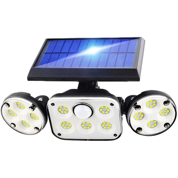 Solar Lights Outdoor, 78 Led Solar Lights Outdoor Waterproof Outdoor Lights With Motion Sensor 3 Heads Security Lights Spotlight 360 Degree Rotation Wireless Wall Lamp For Garden