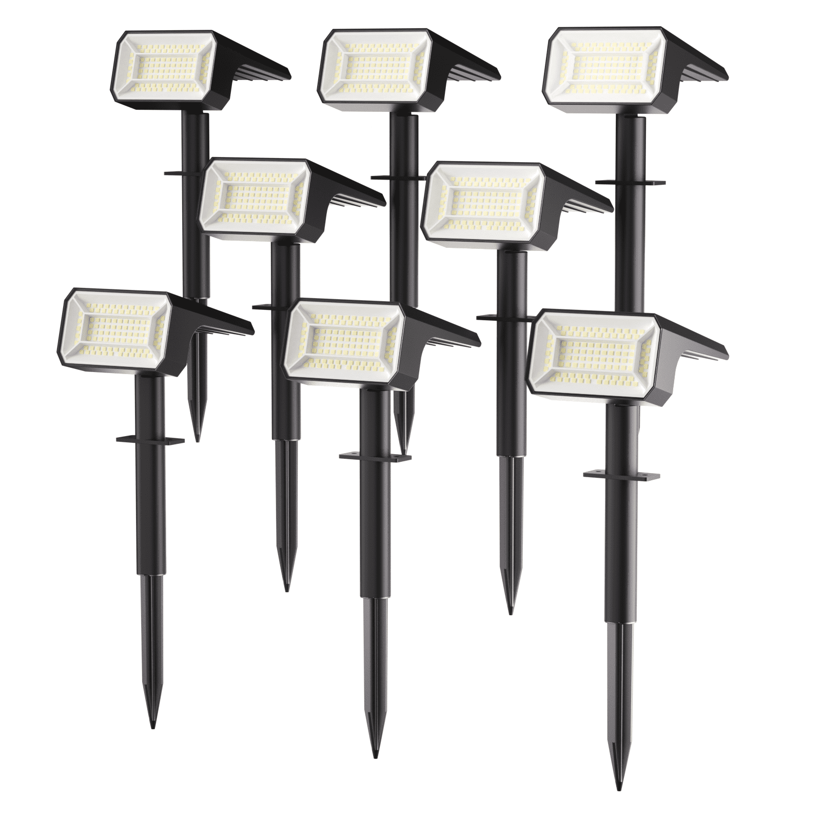 Solar Lights Outdoor, 8 pack,118 LED Solar Spotlights with 4 Modes, IP65 Waterproof Auto On/Off for Garden, Yard, Pathway, Lawn-Cool White