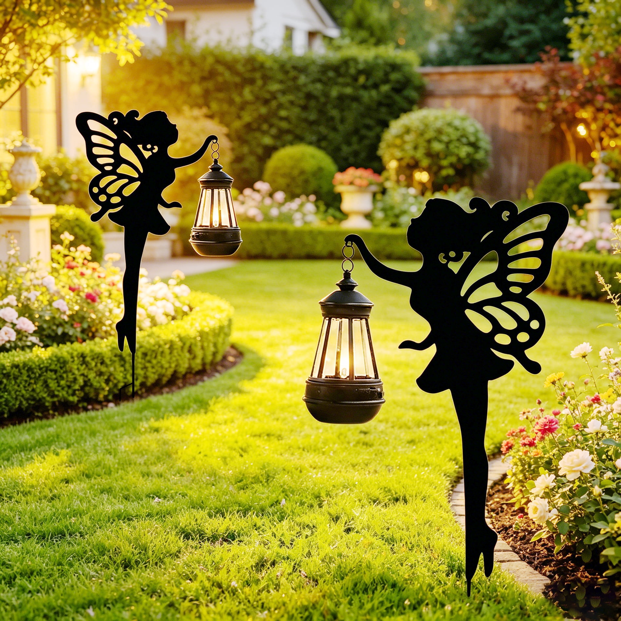Solar  Outdoor Lights with Fairies,for Outdoor Decor Patio decor, Weatherproof Solar Light 2PCAK