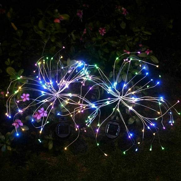 Solar Lights Outdoor, EpicGadget 105 LED Solar Lights String Lights for Garden Decoration Waterproof Fireworks Modeling Lighting Fiber Optic DIY Light Outdoor Christmas Lamp - Multi-Color (2 Pieces)