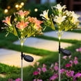 thumbnail image 1 of Rirool 2 Pack Solar Flower Lights, 28 LED Waterproof Garden Lights, Outdoor Decorative Solar Lily Lights for Yard, Pathway, Lawn, Camping Decor, 1 of 8