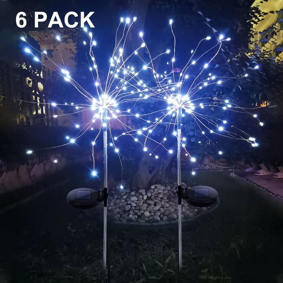 Solar Lights Outdoor, Garden Decorative Lights, Solar Landscape Lights, DIY Lights, 120 LED Powered 40 Copper Wires for Walkway Patio Lawn BackyardParty Decor 6 Pack Cool white
