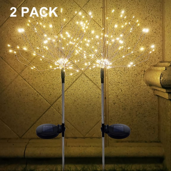 Solar Lights Outdoor, Garden Decorative Lights, Solar Landscape Lights, DIY Lights, 120 LED Powered 40 Copper Wires for Walkway Patio Lawn Backyard，Party Decor 2 Pack（Warm White）