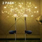 Solar Lights Outdoor, Garden Decorative Lights, Solar Landscape Lights, DIY Lights, 120 LED Powered 40 Copper Wires for Walkway Patio Lawn Backyard，Party Decor 2 Pack（Warm White）
