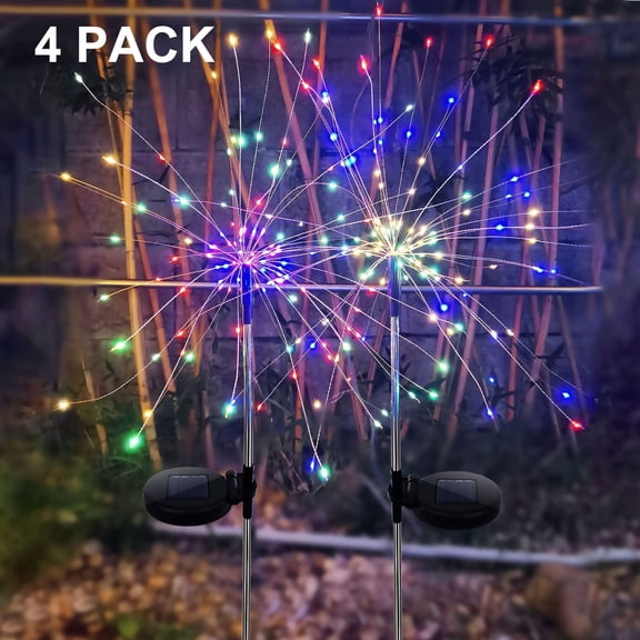 Solar Lights Outdoor, Garden Decorative Lights, Solar Landscape Lights, DIY Lights, 120 LED Powered 40 Copper Wires for Walkway Patio Lawn BackyardParty Decor 4 Pack Mulit-Color