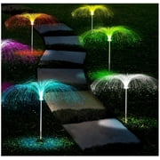 Solar Lights Outdoor Garden Waterproof 5 Pack, Topboutique 7 Color Changing Solar Flowers Garden Lights, Outdoor Decorative Solar Powered Stake Jellyfish Light for Yard Patio Pathway Christmas Decor
