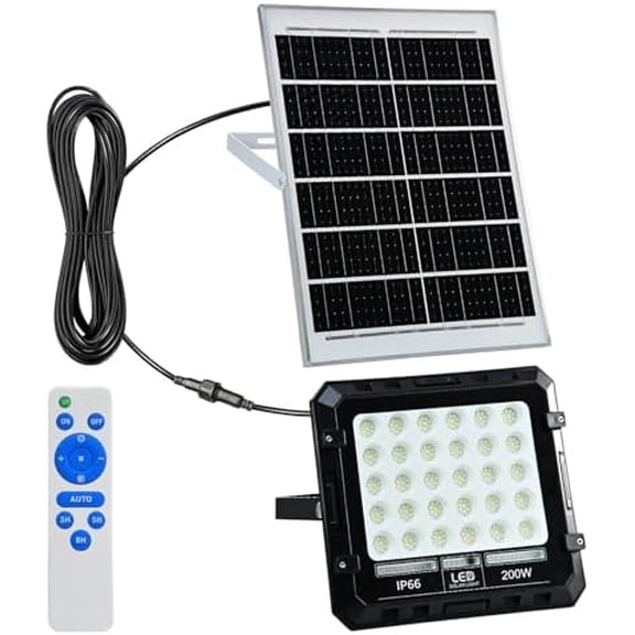 Solar Lights Outdoor:High Lumen LED Security Lights Waterproof IP66,Remote Control Auto Sensor Emergency Street Light Dusk To Dawn, 200W Spotlight, Exterior Lighting for Outside, Yard, Wall, Garage