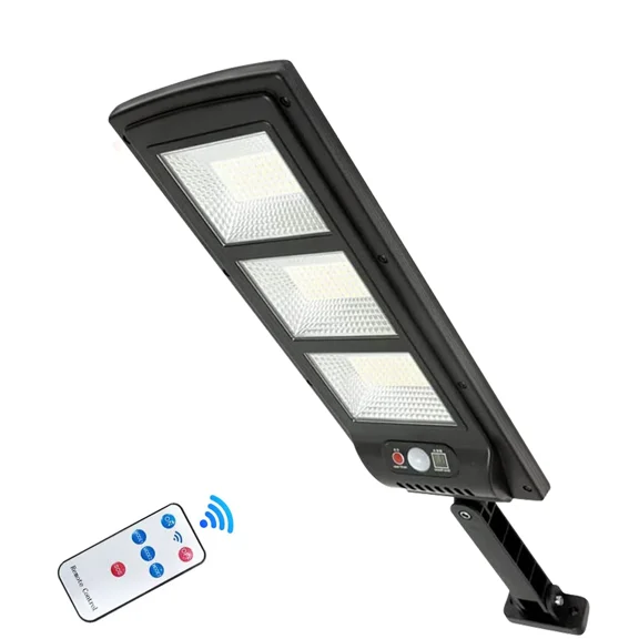 Solar Lights Outdoor, IP65 Waterproof Street Lights Outdoor, 6500K Dusk to Dawn Solar Security Flood Lights Motion Sensor with Remote Control for Yard, Entryway Garage, Porch, 1 Pack